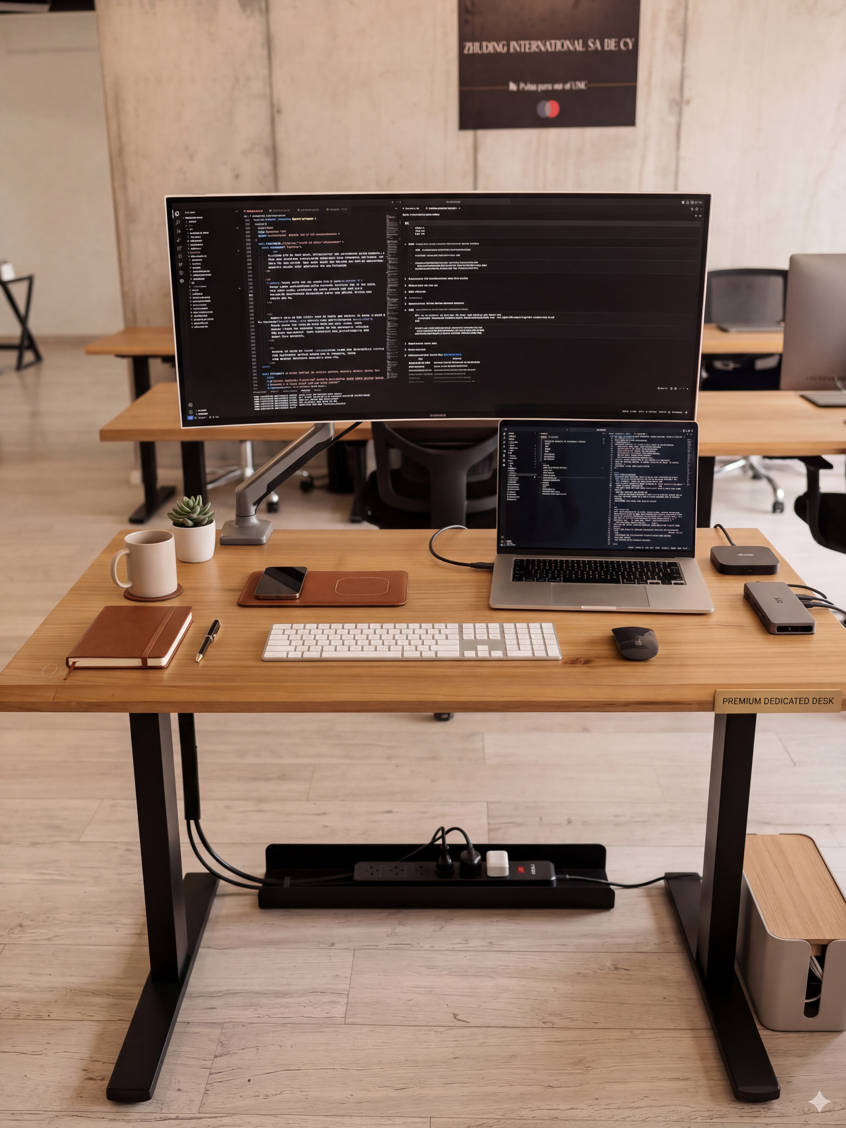 Premium standing desk workstation